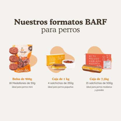 Menú BARF de conejo