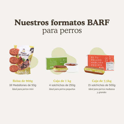 Menú BARF de pollo de corral