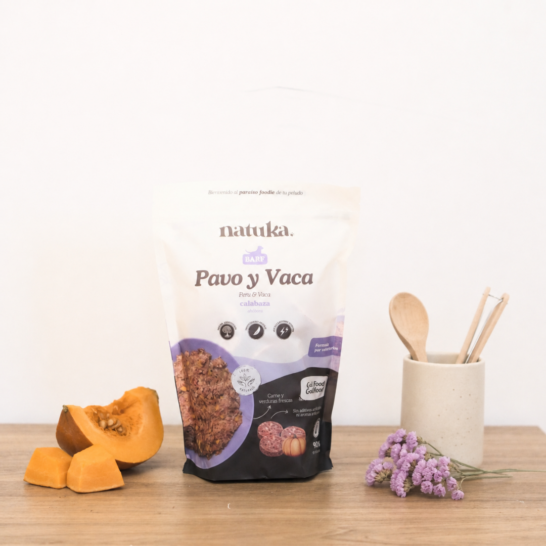 Menú BARF de pavo y vaca