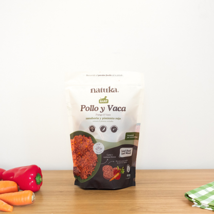 Menú BARF de pollo y vaca