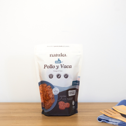 Menú BARF de gato de pollo y vaca
