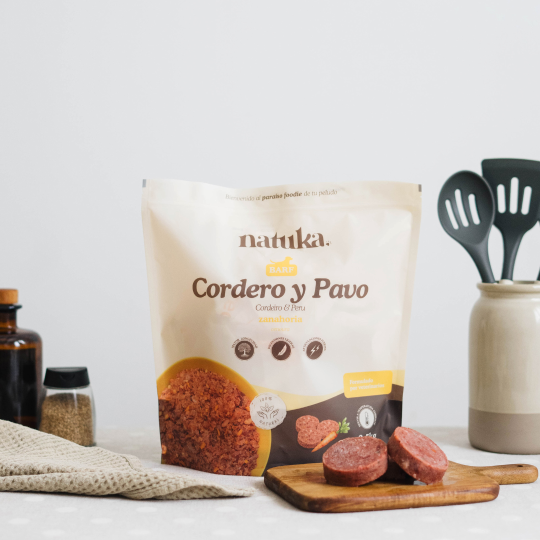 Menú BARF de cordero y pavo