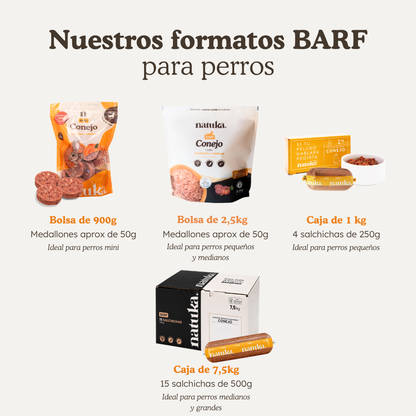Menú BARF de conejo