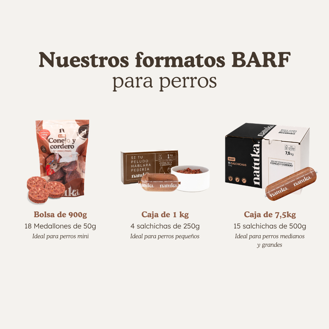 Menú BARF de conejo y cordero