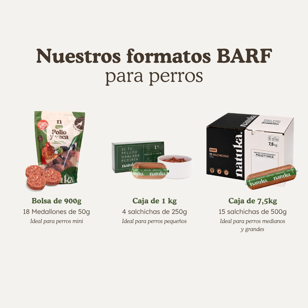 Menú BARF de pollo y vaca