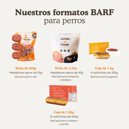 Menú BARF de conejo