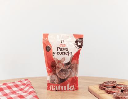 Menú BARF de gato de pavo y conejo